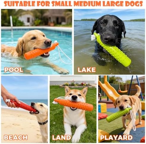 BINGPET Dog Float Bumper Toy,10.8 Inch Large Training Dummy Retrieving Bumpers Summer Pool Toy Tug Game for Large XL Dogs Retriever(Orange)