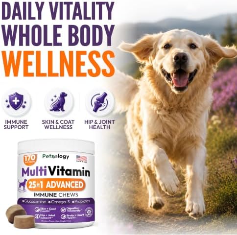 (2 Pack) Dog Multivitamin Chewable, 340 Chews, Dog Vitamins and Supplements | Glucosamine, Hip & Joint, Pet Immune Support, Gut & Heart Health - Senior & Puppy Multivitamin Pet Supplement, Made in USA