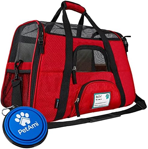 PetAmi Airline Approved Pet Carrier, Cats & Small Dogs, Large, Red