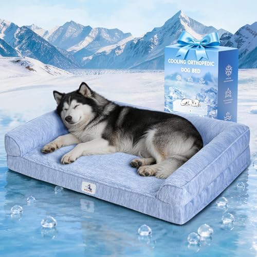 Cooling Dog Bed Orthopedic Extra Large Dogs Egg Crate Foam＆Instant Chill