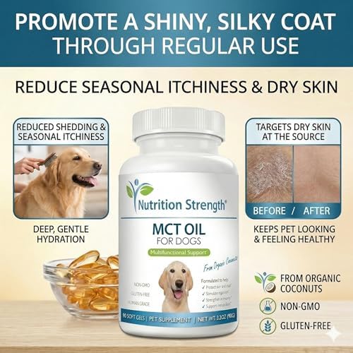 MCT Oil for Dogs from Organic Coconuts | 90 Soft Gels
