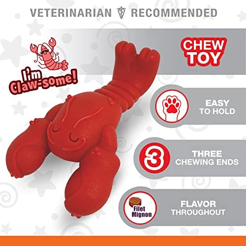Nylabone Lobster Power Chew Toy for Dogs, Dog Toys for Aggressive Chewers | Lobster dog toy for small dogs up to 25 lbs, designed for power chewers, filet mignon flavor