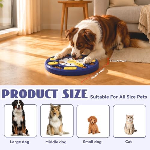 WinTour Dog Puzzle Toy,Interactive Dog Toys & Dog Puzzles for smart Dogs | Snack-Dispense,Mental Stimulation and IQ Treat Puzzle Toys for Small Medium Large Dogs Cats,Non-Slip, Easy to Clean-RoyalBlue