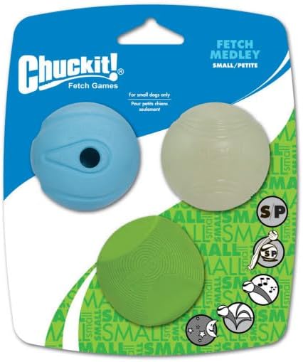 Chuckit! Fetch Pack Dog Balls, Small, 2in, 3-Pack
