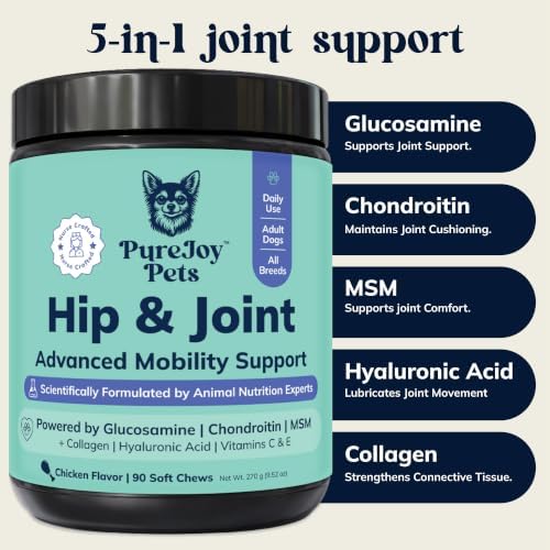 Advanced Hip and Joint Supplement for Dogs, 90 Soft Chews