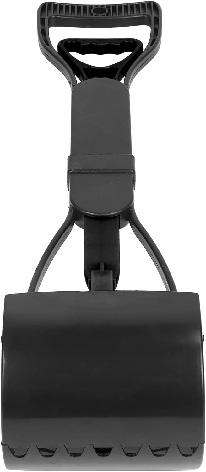 Zerone Pooper Scooper for Large Small Dogs and Cats Extended Handle Pet Poop Pickupper Large Capacity, Easy to Use for Dogs, Cats, Puppies with Poop Bags, Grass and Gravel (All Black)