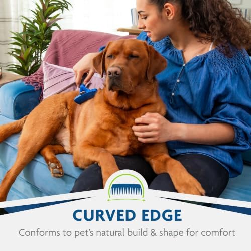 FURminator Large Dog Undercoat deShedding Tool for Long Hair, Large, Blue
