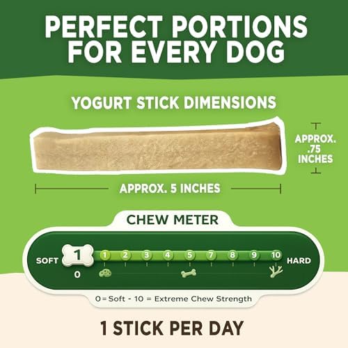 EcoKind Yogurt Dog Chews, Probiotic Dog Treats, Peanut Butter 25 Sticks