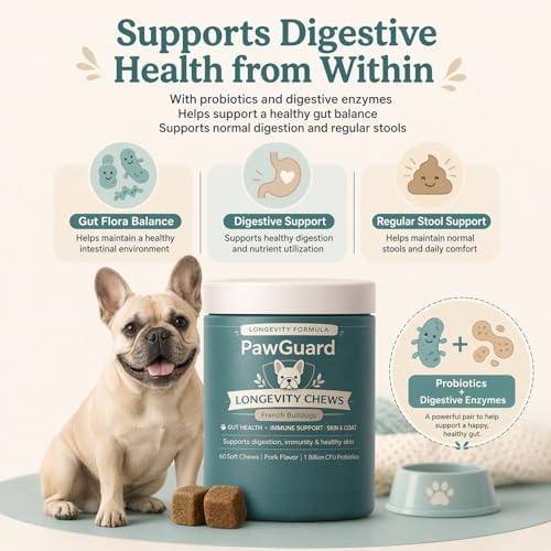 PawGuard French Bulldog Soft Chews, Pork Flavor, 60 Count