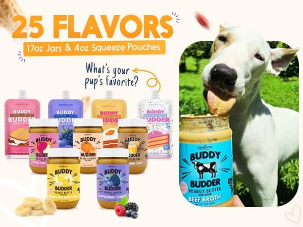 CRANBERRY CANINE BUDDY BUDDER (hip + joint), 100% Natural Dog Peanut Butter, Healthy Peanut Butter Supplement, Made in USA (17oz Jar)