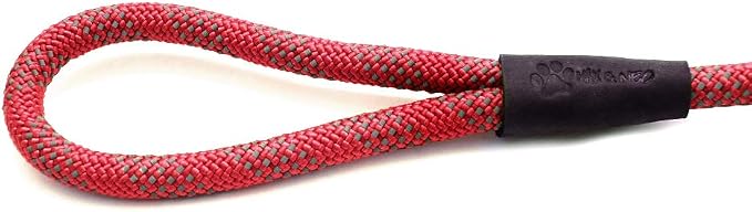Max and Neo Rope Slip Lead Reflective 5 Foot - We Donate a Leash to a Dog Rescue for Every Leash Sold (5 FT x 1/2", RED)