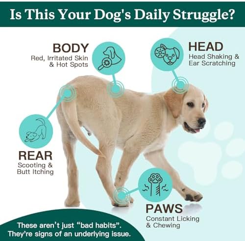 NATURE TARGET Dog Allergy Chews, Skin & Gut, Real Chicken, Freeze-Dried