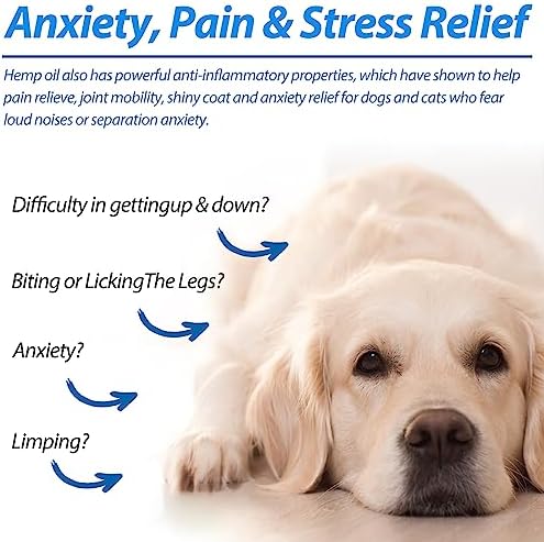 Oil for Dogs & Cats 60ML,Pet Oil for Pain,Skin,Arthritis Pain,Pain Relief,Calming,Omega 3,6,9 for Dog Emotions,Barking & Dog Joints,Supports & Maintains Healthy Joints (1 Pack, Blue)