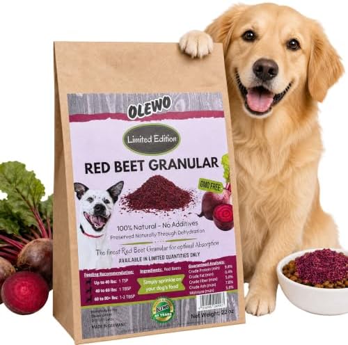 Olewo Red Beets Granular Dog Food Topper – Skin & Coat Support, 22 oz