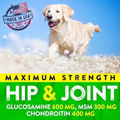 Hemp Hip and Joint Supplement for Dogs - Glucosamine for Dogs - 170 Ct