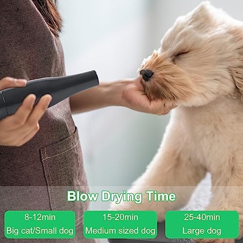 Dog Hair Dryer,3.3HP/2400W High Velocity Professional Dog Pet Grooming Hair Vacuum,Temperature Adjustable Dryer Blower Grooming for Dogs Cats (Black)