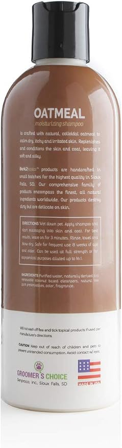 Bark2Basics Oatmeal Dog Shampoo and Conditioner 2 in 1 Bundle, 16 oz - Natural Colloidal Oatmeal, Professional Grade, Coconut Scent, Moisturizes Dry Itchy Sensitive Skin, 16:1 Concentrated