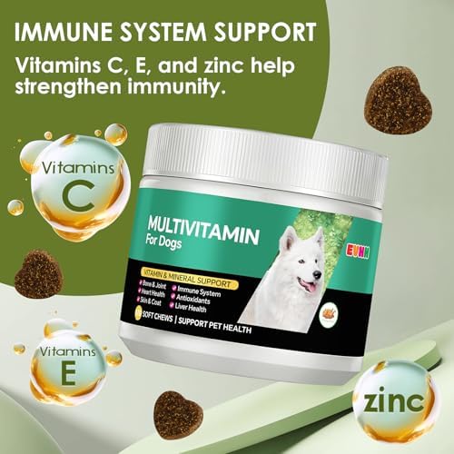 Multivitamin for Dogs, Chicken Flavor, 120 Count | Essential Vitamins & Minerals, Skin & Coat Health, Immune Support, Heart & Liver Care