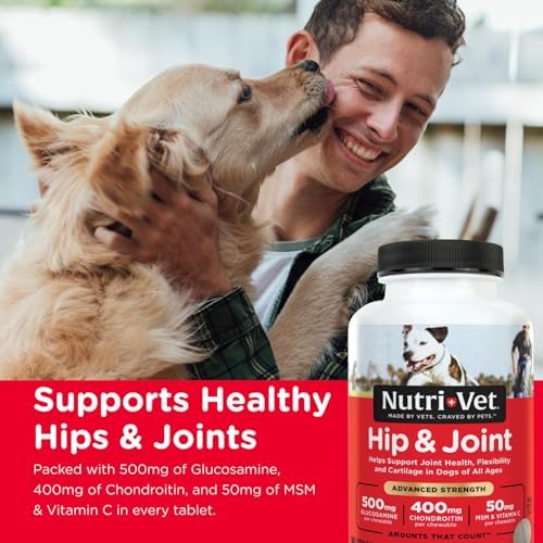Nutri-Vet Advanced Hip & Joint Dog Supplement, 500mg Glucosamine, 90 Count