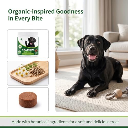 Doglette Calming Chews for Dogs, Natural Relaxation Support with Chamomile, Passion Flower & Valerian Root for Everyday Care, Chicken Flavor