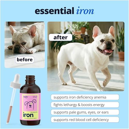 Taily AminoPets Liquid Iron Supplements for Dogs, Cats | Supports Anemia, Low Enery Levels and Lethargy | For Dogs, Puppies, Cats, and Kittens - Made in USA
