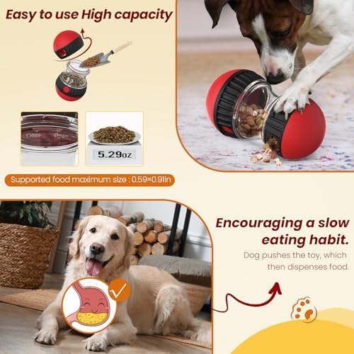 Dog Puzzle Toy, Interactive Dog Toys - Slow Feeder Puzzle Toy | Treat Ball Dispenser, Keep Them Busy