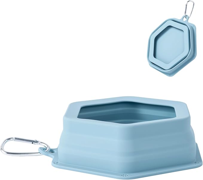 No Splash Dog Travel Bowl for Cars, Morandi Blue