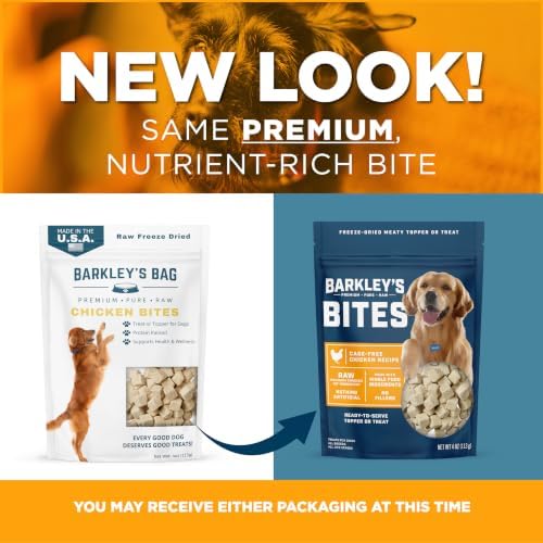 Barkley's Bag Chicken Bites, Freeze Dried Dog Treats & Topper, 4 Oz, 6 Pack