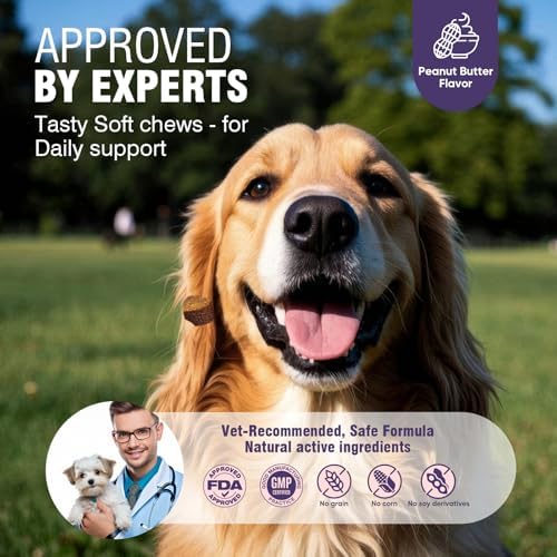 Dog Allergy Chews 200ct - Dog Allergy Itching Skin Relief Immune Support Anti Itch Probiotics for Yeast, Itchy Skin and Itchy Ears, Vitamins for Seasonal Allergies Itchy Skin Gut Health,Peanut Butter