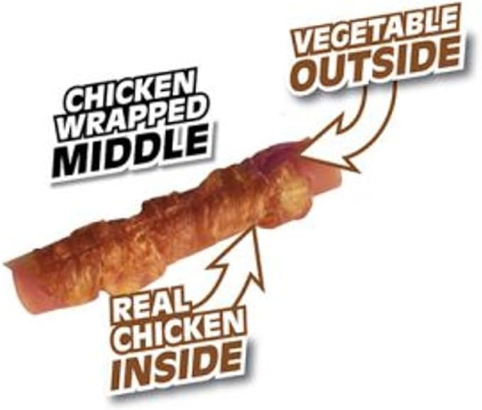 SmartBones Chicken-Wrapped Sticks, Treat Your Dog to a Rawhide-Free Chew Made With Real Chicken and Peanut Butter, 7 Ounce (Pack of 1)