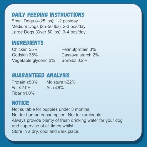 Pawmate Dog Treats Chicken Wrapped Cod Fish Skin Sticks 10.6 oz