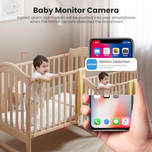 AMOROM Indoor Security Camera, Baby/Kids/Elderly/Dog/Cat Camera