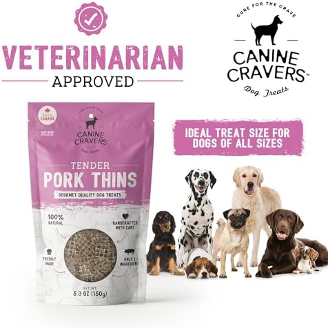 Canine Cravers Single Ingredient Dog Treats - Pork Thin Tenders, 5.3oz