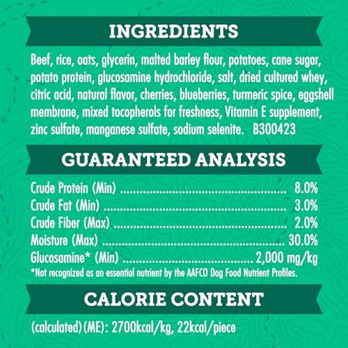 Zuke's Hip and Joint Dog Treats, Beef Recipe, 16 oz Pouch
