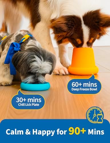 2-in-1 Dog Freezer Bowl & Licking Mat, Frozen Dog Treat Toy | Enrichment and Slow Feeder Toy for Small to Large Dogs, Fill with Treats and Freeze, Food-Grade TPU, Dishwasher Safe
