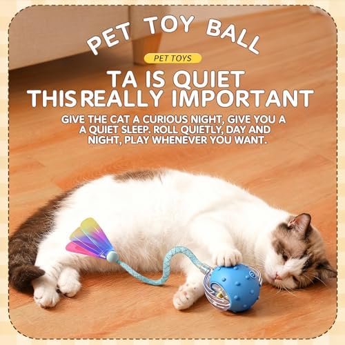 Interactive Cat Toys for Indoor Cats,3-Tails,Automatic Moving Kitten Toys | Cat Toys for Bored Indoor Adult Cats,Smart Rechargeable Cat Enrichment Toys for Cats to Keep Them Busy, Cat Balls
