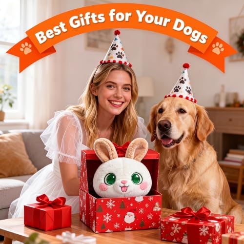 Interactive Dog Toy, 3 Modes Bouncing Talking Squeaky Dog Toy(Rabbit) | Cozisvoker Electric moving dog toy with Automatic Bouncing, Singing and Recording Functions for Small Medium Large Dogs