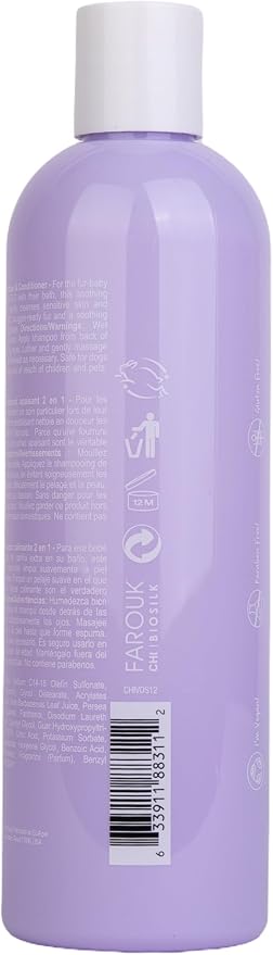 CHI Vibes for Dogs Soothing 2-in-1 Shampoo & Conditioner, 12 Oz | For sensitive skin, deodorizes, vegan formula, pH-balanced, gluten and paraben free, for puppies and adults