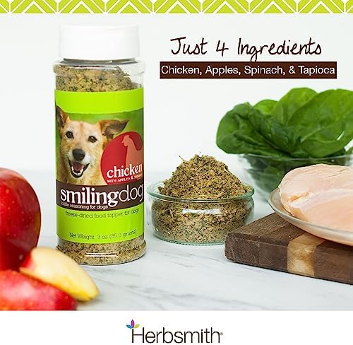 Herbsmith Kibble Seasoning – Freeze Dried Chicken - Dog Food Topper for Picky Eaters - 3 oz