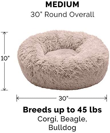 Furhaven Replacement Calming Donut Bed Cover, Taupe, Medium