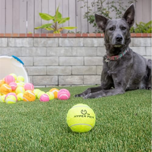 Hyper Pet Tennis Balls for Dogs, Pet Safe Dog Toys for Exercise and Training, Pack of 4, Green | Interactive playthings that work with the K9 Kannon K2 launcher, made for training sessions, keeps pups active and engaged