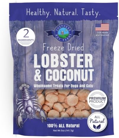 Shepherd Boy Farms Freeze Dried Lobster & Coconut Dog and Cat Treats, 5oz