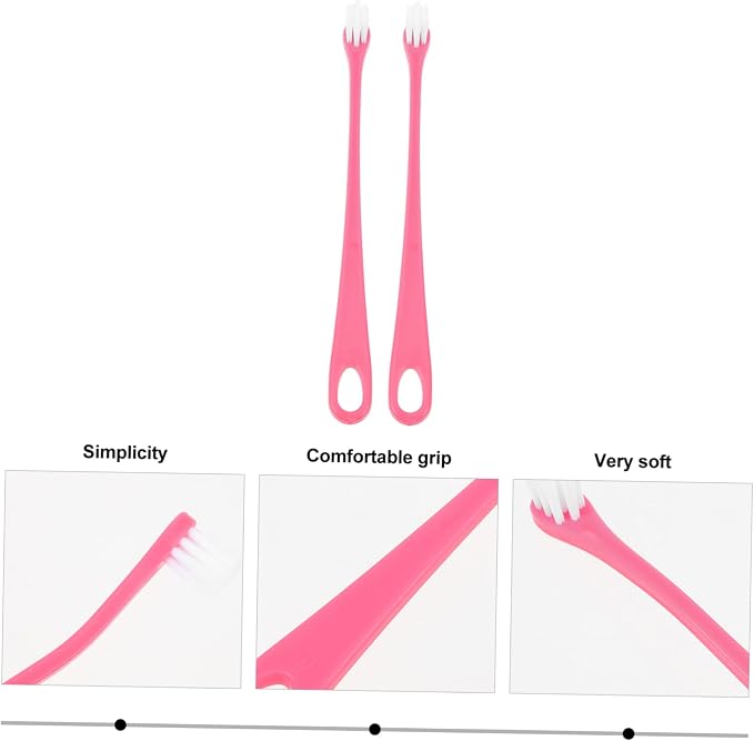 LIOOBO 2Pcs Portable Pet Toothbrush Soft Bristle Cat Dog Tooth Cleaners for Oral Care Comfortable Design for Pets Durable and Multi Functional