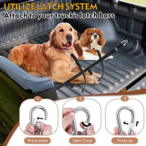 Snagle Paw Dog Leash for Truck Bed, Up to 150 lbs, for 2 Dogs
