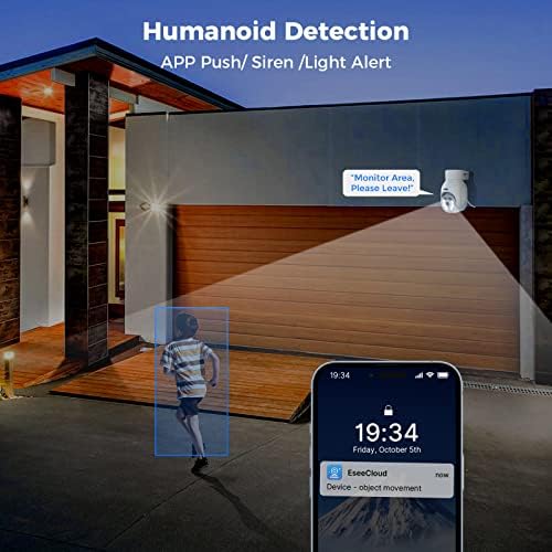 Hiseeu Security Camera Wireless Outdoor, 3MP 24/7 Recording Outdoor Camera
