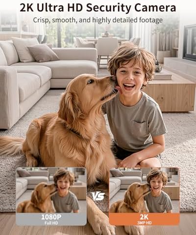 𝟐𝐊 Indoor Cameras for Home Security, Auto tracking,5G & 2.4G WiFi Security Camera for Baby Pet Dog Cat Nanny,AI Voice Output,Instant Alert,Night Vision,24/7 Local Recording, IP65, Work with Alexa,2P