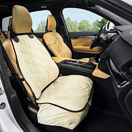 Plush Paws Premium Bucket Car Seat Protector - Tan, Front Seat