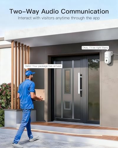 VIMTAG Pan/Tilt Outdoor Security Camera, 2.5K 4MP WiFi Home CCTV Camera, 360° View & Motion Tracking, Color Night Vision, 2-Way Audio, AI Detection Alarm, IP66, Cloud & SD Card Storage, Works w/Alexa
