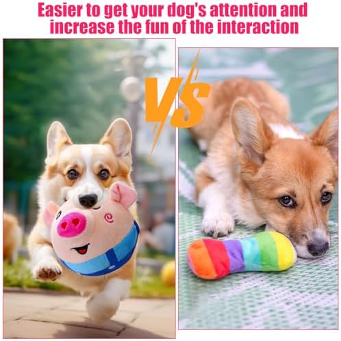 Interactive Plush Dog Toys, Interactive Puppy Toy Bouncing Rolling Dog Ball Remote Control with Music, Self Moving Pet Toy for Small/Medium/Large Bored Dogs to Keep Them Busy(Blue Pig)