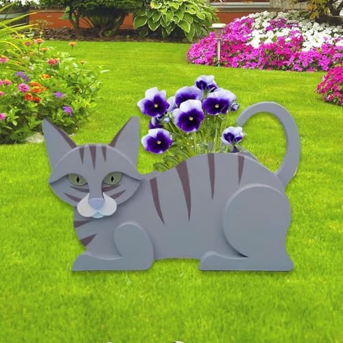 Blue Cat Planter Pots, Animal Shaped Flower Pot